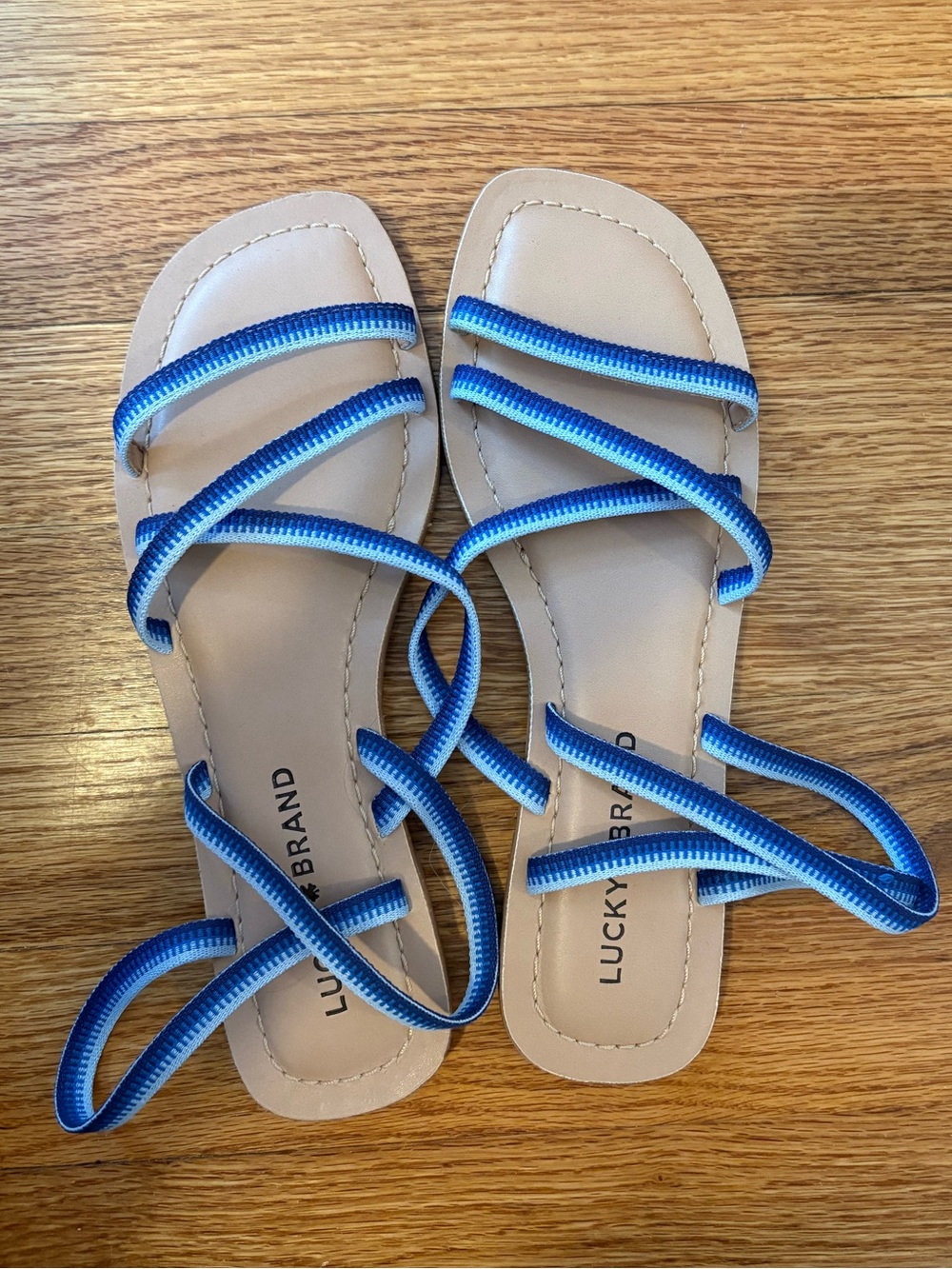 Lucky Brand Blue Strappy Slide Sandals